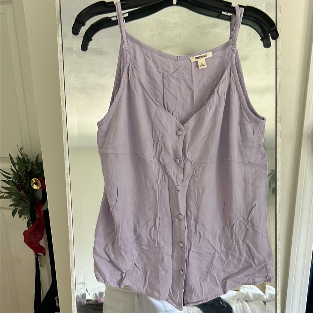 Goodthreads Purple Buttoned Sleeveless Tank Top NWOT